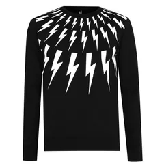 ニールバレット メンズ アウター パーカー・スウェット スウェット シャツ NEIL BARRETT Lightning Bolt Sweatshirt Black 524 ブラックのサムネイル
