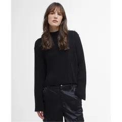 バブアー レディース アウター ニット・セーター クロップド Barbour International Della Cropped Jumper Black ブラックのサムネイル