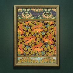 大型】メキシコ伝統工芸 アマテ絵 額装品 生命の樹 民芸 フォーク