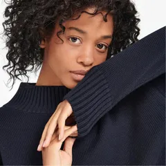 バブアー レディース アウター ニット・セーター Barbour Sandy HighNeck Jumper Navy ネイビーのサムネイル
