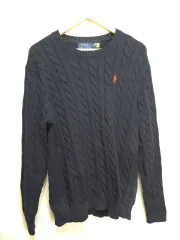 ポロラルフローレン ネイビ ケーブルニット M