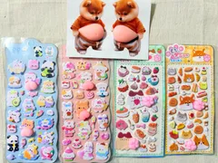 3A23 おなかシール2匹・肉球シール2枚・おしりシール2枚｜シールまとめ売り