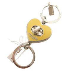 コーチ COACH キーホルダー キーリング ハート ターンロック F65502 黄 イエロー 小物 ■GY99