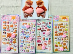 8B63 おなかシール2匹・肉球シール4枚セット｛シールまとめ売り｝