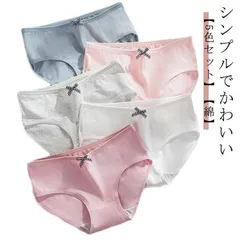 ショーツ 5枚組 綿 コットン レディース 下着 インナー パンツ パンティー パンティ 綿パン 女性 ジュニア 女子 M L XL XXL リブ スタンダード リボン かわいい