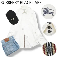 【刺繍ロゴ】 バーバリー ブラックレーベル BURBERRY BLACK LABEL ウィンザーカラー デュエボットーニ ボタンダウン ドレスシャツ  3 ホワイト トラッド ビジカジ メンズ