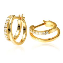 ベリモ ピアス 金属アレルギー対応 レディース リングピアス フープピアス ジルコニア シンプル 合わせやすい S925 ゴールド 0