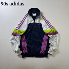 90s adidas　マルチカラー　トレフォイル　トラックジャケット　ジャージ　アディダス　S 古着