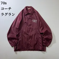 70s SPORTSMASTER　コーチジャケット　ラグラン　バーガンディ　L 古着