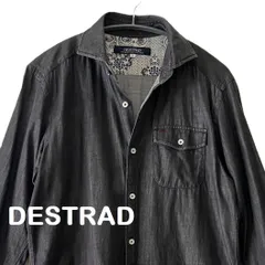 【DESTRAD/デストラッド】メンズ デニムシャツ ブラック 黒 カジュアルシャツ 長袖 ストレッチ（中古）のサムネイル