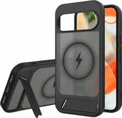スマホケース ケース スタンド付き マグネット搭載 半クリア 隠しスタンド マット感 横