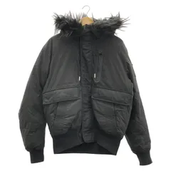 【中古】DIESEL フェイクファー 中綿ジャケット サイズL ブラック ディーゼル 00SWF2-W-BURKISK-0GAVS[19]