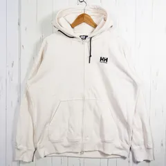 📦️Men's XL アイボリー系 Helly Hansen ( ヘリーハンセン ) HHロゴフルジップスウェットフーディー HH Logo Full-zip Sweat Hoodie ポリエステル ウェア トップス インナー シャツ フーディ