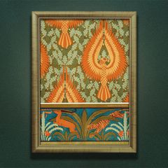 大型】メキシコ伝統工芸 アマテ絵 額装品 生命の樹 民芸 フォーク