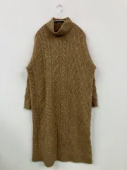 BARNYARDSTORM バンヤードストーム ワンピース F ブラウン ナイロン ニット 無地 その他総柄 長袖 ひざ丈 ミモレ・半端丈 タイト