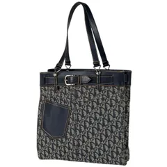 クリスチャンディオール Christian Dior トロッター柄 トートバック ショルダーバッグ 肩掛け トートバッグ キャンバス ネイビー レディース 【中古】