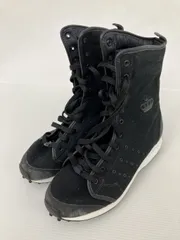 adidas アディダス スニーカー 23.0 ブラック 無地 ブランドロゴ 紐 ハイカット