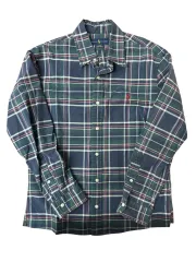 ポロ ラルフローレン タータンチェック レッドポニー スリムフィット コットン シャツ M 175/96A