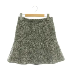 レッド ヴァレンティノ RED VALENTINO ウール混ヘリンボーンスカート フレア ミニ 38 黒 白 /CX ■OSのサムネイル