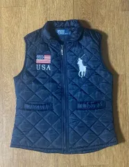 (実物なし) ポロ ビックポニー 星条旗 USA ダウン ベスト ダークネイビー s