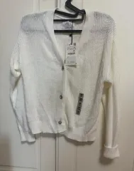 新品 ZARA ザラ 白 カーディガン