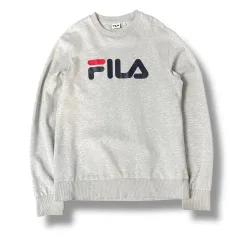 FILA ビックロゴ レギュラーフィット グレー スウェット L