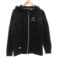 プーマ PUMA ×BMW Motorsport コラボ ジップアップパーカー S 黒 ブラック 長袖 フード付き キルティングデザイン /ML ■ECF001