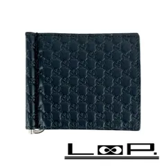 グッチ ■新同■ マイクロ グッチ シマ マネークリップ 財布 二つ折り レザーブラック 544478 【537677】11