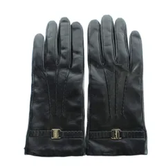 サルヴァトーレフェラガモ Salvatore Ferragamo 手袋 グローブ レザー ロゴ ヴァラ 黒 ブラック ■GY18 /MQのサムネイル