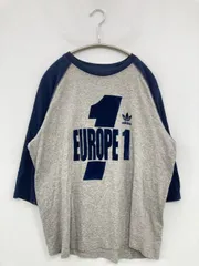 adidas アディダス Tシャツ/カットソー M グレー 前面プリント ブランドロゴ ミドル丈 半端袖 クルーネック(丸首)