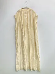 And Search シャツワンピース M アイボリー コットン 無地 袖なし ロング・マキシ丈