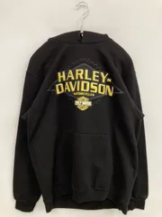 HARLEY-DAVIDSON ハーレーダビッドソン パーカー M ブラック プルオーバー コットン 裏起毛 前面プリント バックプリント ブランドロゴ 長袖