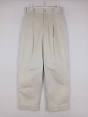 ユニクロ レディース ハイウエスト ピンタック コットン ワイド パンツ (S)