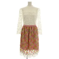 チェスティ Chesty レース ワンピース ロング 花柄 長袖 0 ピンク 白 /☆G