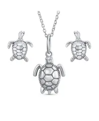 ブリング レディース アクセサリー ネックレス・チョーカー・ペンダントトップ レース Bling Jewelry Tiny Nautical Sea Tortoise Beach Turtle Pendant Necklace Stud Earrings Je