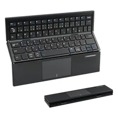 【在庫セール】Ewin キーボード 折りたたみ式 ワイヤレス bluetooth接続 JIS日本語配列 ipad パソコン タブレット スマホ マチルペアリング 3台同時接続 Windows/iOS/Android/Mac対応 タッチパット付き type-c充