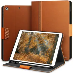 【新着商品】KingBlanc iPad 10.2 ケース 第9世代/第8世代/第7世代 (2021/2020/2019) ケース ペン収納可能 手帳型 全面保護 高級PUレザー製 オートスリープ・スタンド機能付き 指紋付きにくい 耐衝撃 スマートカバー ブ