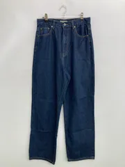 CLASSICAL ELF クラシカルエルフ デニムパンツ L ネイビー フルレングス 無地 ストレート ワイド・ルーズ ハイウエスト リジッド・ワンウォッシュ