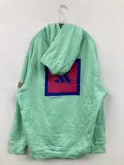adidas アディダス パーカー 2XL ライトグリーン コットン 無地 バックプリント ブランドロゴ プルオーバー 長袖