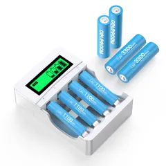 【在庫処分】単3・単4充電池充電器 セット 4本3000mAh単三 +4本1100mAh 単四 +4スロット充電器セット ニッケル水素電池 自然放電抑制 環境保護 1200回循環使用可能