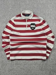 ポロラルフローレン ストライプ ラグビー Tシャツ ( S ) / 9850