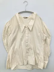 M_ シャツ/ブラウス 1 アイボリー 無地 長袖 レギュラーカラー