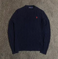 ポロラルフローレン ケーブル編み ニット ネイビー S
