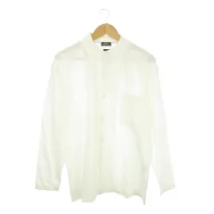 バーニーズニューヨーク BARNEYS NEW YORK Golf シャツ ポロ 鹿の子 M 白 ホワイト 長袖 無地 /CK19 ■GY61のサムネイル