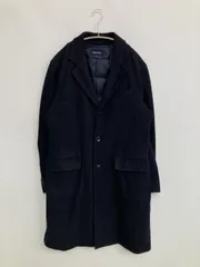 ABAHOUSE アバハウス チェスターコート 44 ネイビー 無地 ロング丈 フードなし