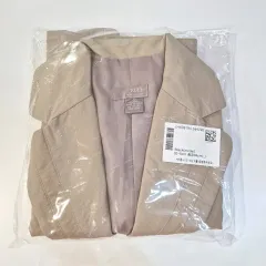 ハイクオリティ デザイン ジャケット RULL レディース セミクロップド ジャケット ベージュ ボタン 装飾