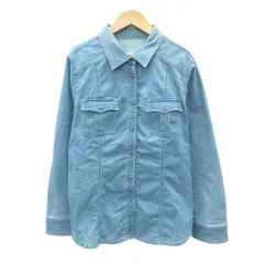レリアン Leilian ウエスタンシャツ シャンブレーシャツ 大きいサイズ 17+ ライトブルー 長袖 /YS34 ■ECA001