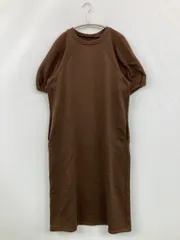 ZARA ザラ ワンピース M ブラウン 無地 半袖 ロング・マキシ丈