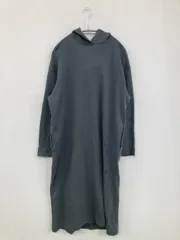 MUJI ムジ ワンピース M グレー コットン 無地 長袖 ひざ丈