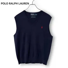 POLO RALPH LAUREN ポロラルフローレン ピマコットン ニットベスト ワンポイント ポニー刺繍 濃紺 ネイビー メンズ Mサイズ